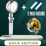 360° Rotating High Pressure Shower Head with Turbo Fan – Water Saving ABS Chrome Spray Nozzle with Filter Bathroom Accessory