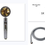 Propeller Turbo High Pressure Shower Head with Stop Button & Cotton Filter – Water Saving Handheld ABS Bathroom Nozzle