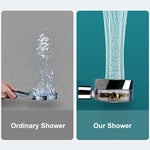 Propeller Turbo High Pressure Shower Head with Stop Button & Cotton Filter – Water Saving Handheld ABS Bathroom Nozzle