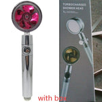 360° Rotating High Pressure Shower Head with Turbo Fan – Water Saving ABS Chrome Spray Nozzle with Filter Bathroom Accessory