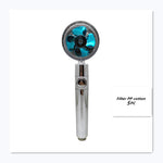 Propeller Turbo High Pressure Shower Head with Stop Button & Cotton Filter – Water Saving Handheld ABS Bathroom Nozzle