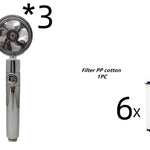 Propeller Turbo High Pressure Shower Head with Stop Button & Cotton Filter – Water Saving Handheld ABS Bathroom Nozzle