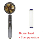 360° Rotating High Pressure Shower Head with Turbo Fan – Water Saving ABS Chrome Spray Nozzle with Filter Bathroom Accessory