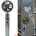 360° Rotating High Pressure Shower Head with Turbo Fan – Water Saving ABS Chrome Spray Nozzle with Filter Bathroom Accessory