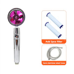 360° Rotating High Pressure Shower Head with Turbo Fan – Water Saving ABS Chrome Spray Nozzle with Filter Bathroom Accessory