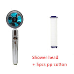 360° Rotating High Pressure Shower Head with Turbo Fan – Water Saving ABS Chrome Spray Nozzle with Filter Bathroom Accessory