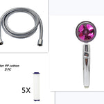 Propeller Turbo High Pressure Shower Head with Stop Button & Cotton Filter – Water Saving Handheld ABS Bathroom Nozzle
