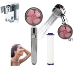 Propeller Turbo High Pressure Shower Head with Stop Button & Cotton Filter – Water Saving Handheld ABS Bathroom Nozzle