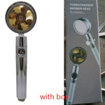 360° Rotating High Pressure Shower Head with Turbo Fan – Water Saving ABS Chrome Spray Nozzle with Filter Bathroom Accessory