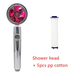 360° Rotating High Pressure Shower Head with Turbo Fan – Water Saving ABS Chrome Spray Nozzle with Filter Bathroom Accessory