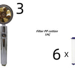 Propeller Turbo High Pressure Shower Head with Stop Button & Cotton Filter – Water Saving Handheld ABS Bathroom Nozzle