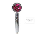 Propeller Turbo High Pressure Shower Head with Stop Button & Cotton Filter – Water Saving Handheld ABS Bathroom Nozzle