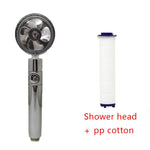 360° Rotating High Pressure Shower Head with Turbo Fan – Water Saving ABS Chrome Spray Nozzle with Filter Bathroom Accessory