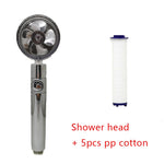 360° Rotating High Pressure Shower Head with Turbo Fan – Water Saving ABS Chrome Spray Nozzle with Filter Bathroom Accessory